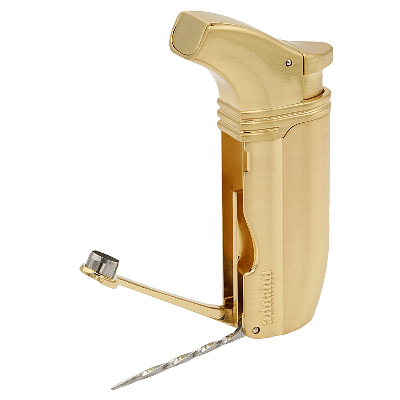 Adorini Accendipipa Piezoelettrico Accendino per Pipa Antivento Dorato