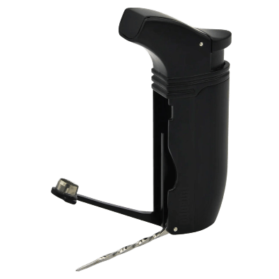 Adorini Accendipipa Piezoelettrico Accendino per Pipa Antivento Nero