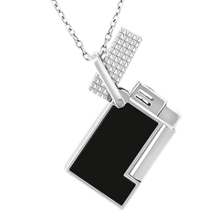 S.T.Dupont Accendipipa Piezoelettrico Accendino S.T. Dupont Lighter Necklace Laque Noire