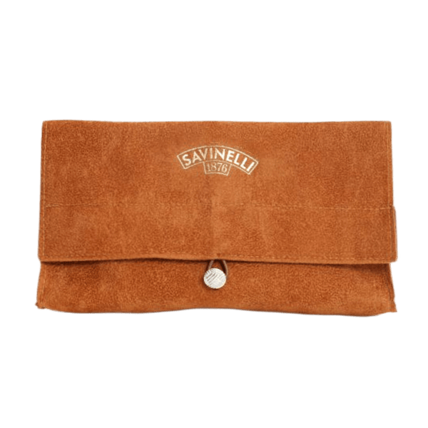 Savinelli Astucci Portapipe Astuccio Portapipa e Tabacco in Velluto Marrone Chiaro