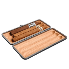 Savinelli Astucci Portasigari Custodia Portasigari Rigida in Pelle Nera da 3 Posti