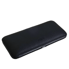 Savinelli Astucci Portasigari Custodia Portasigari Rigida in Pelle Nera da 3 Posti