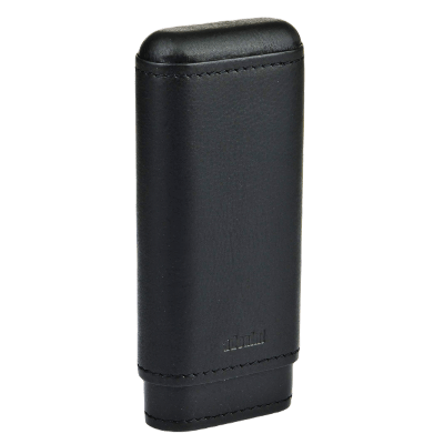 Portasigari in Pelle Nera Rigida per 2/3 Sigari