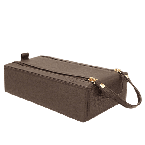 Brebbia Travel Humidor Valigetta Porta Sigari in Pelle Marrone Scuro