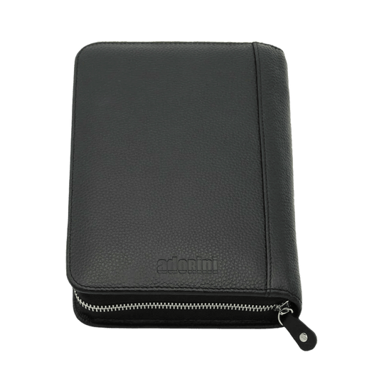 Astuccio per Sigari a Libretto Nero con Impuntatura in Nero