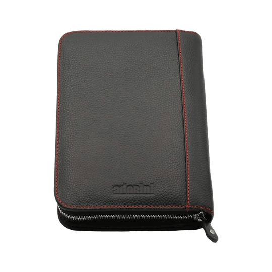 Astuccio per Sigari a Libretto Nero con Impuntatura in Rosso